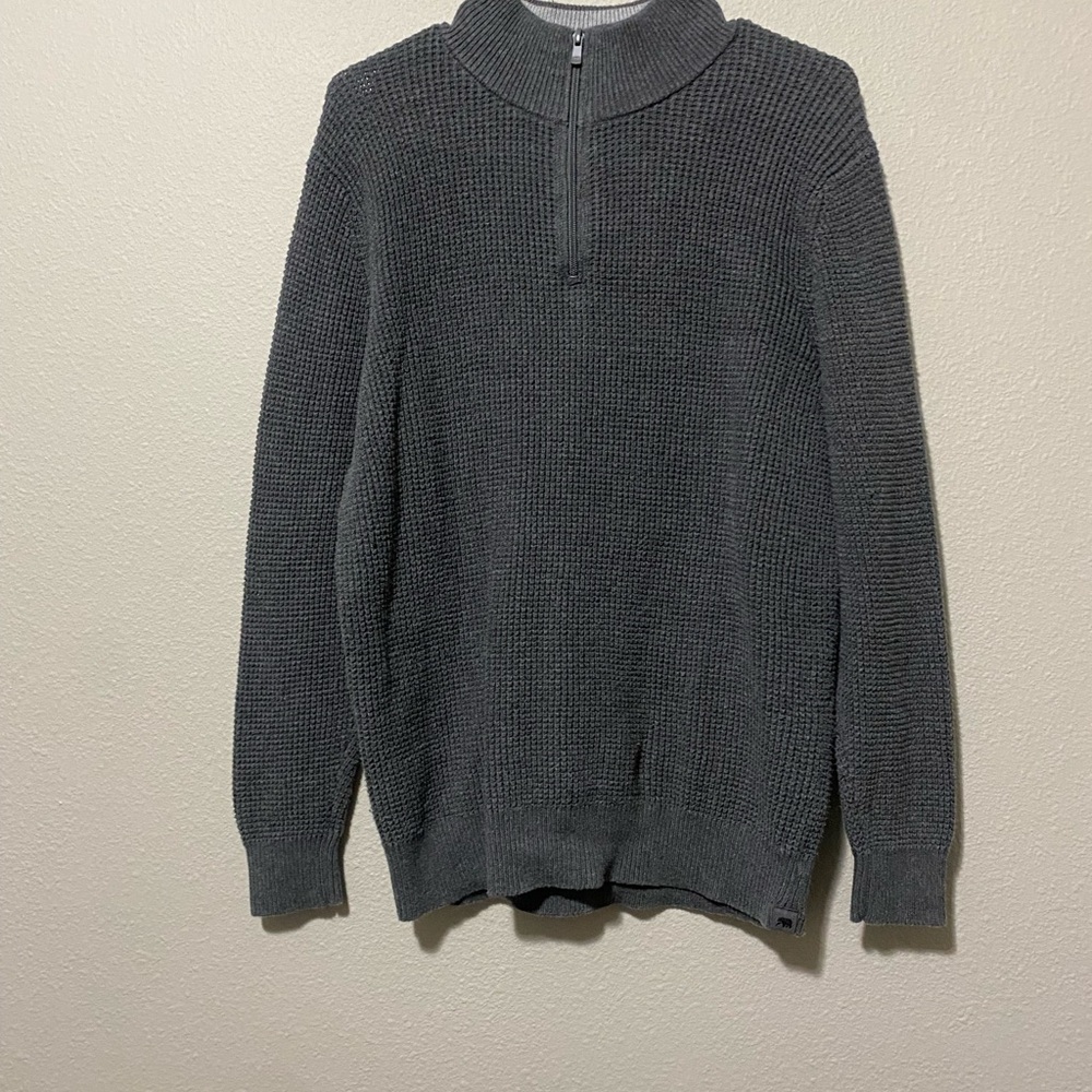 The Normal Brand Charcoal Zip-Up Sweater